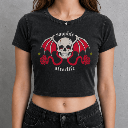 sapphic afterlife goth Wash Crop ~ GAYSBIE