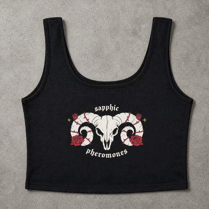 sapphic pheromones goth Strap Crop Tank ~ GAYSBIE