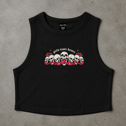 Girls Taste Better Goth Crop Tank - GAYSBIE Black Tank Top 2026