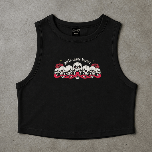 Girls Taste Better Goth Crop Tank - GAYSBIE Black Tank Top 2026