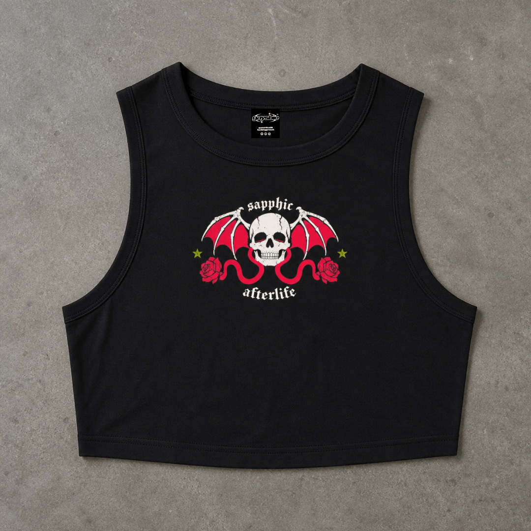 Sapphic Afterlife Goth Crop Tank - Queer Fashion GAYSBIE Tank Top 2026