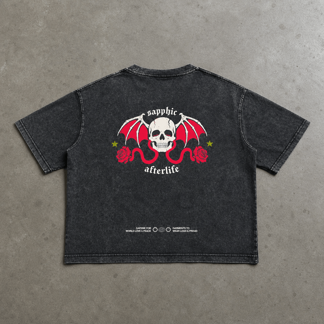 sapphic afterlife goth Wash Crop ~ GAYSBIE