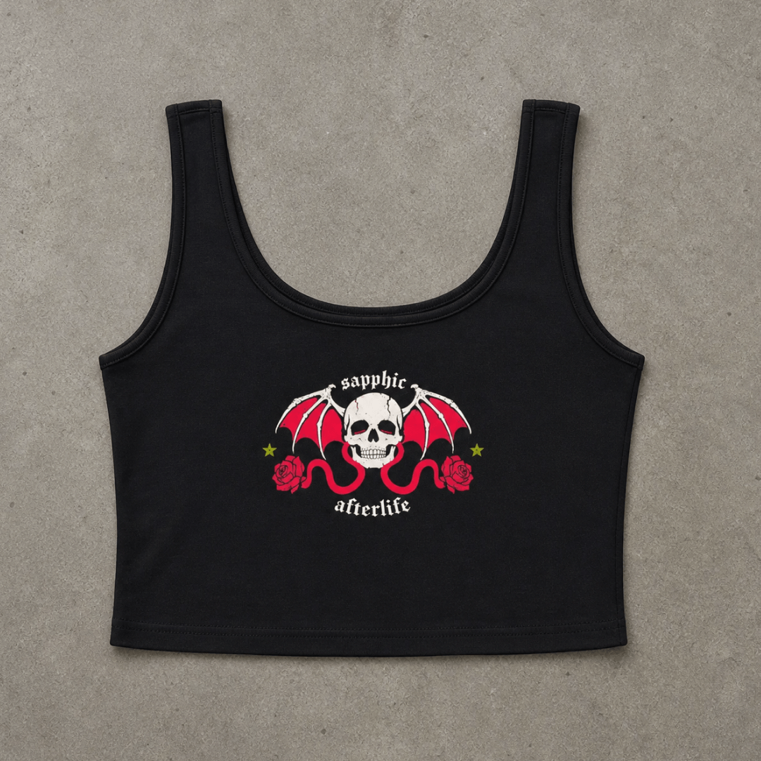 sapphic afterlife goth Strap Crop Tank ~ GAYSBIE