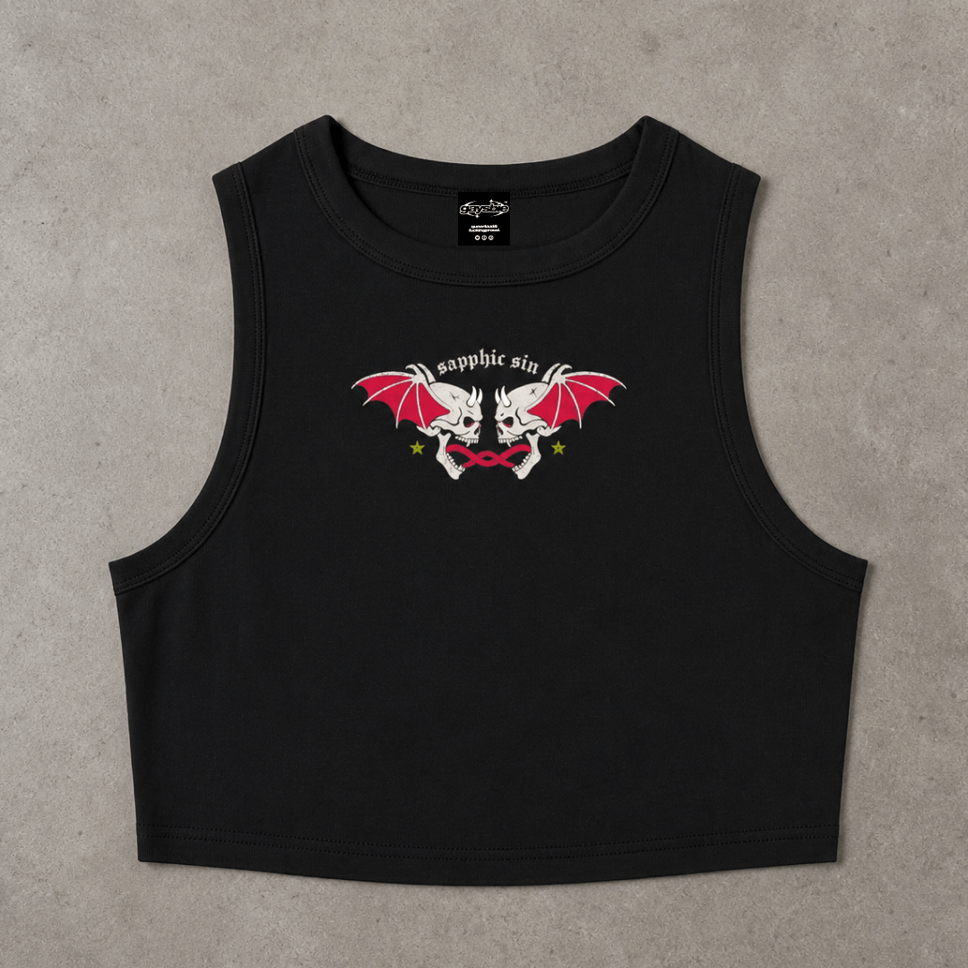 Sapphic Sin Goth Crop Tank Top USA - Lesbian Streetwear GAYSBIE