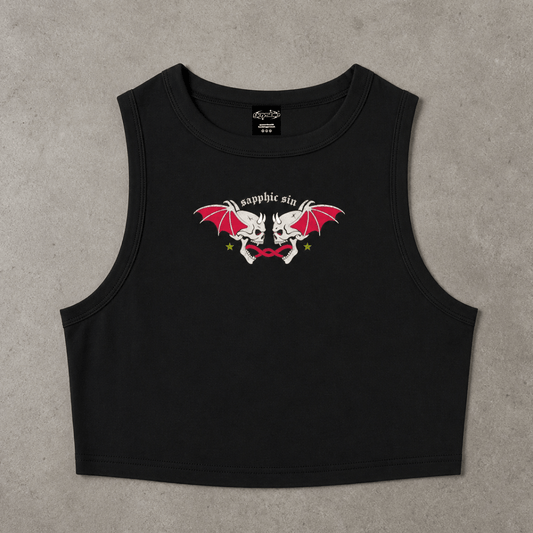 Sapphic Sin Goth Crop Tank Top USA - Lesbian Streetwear GAYSBIE