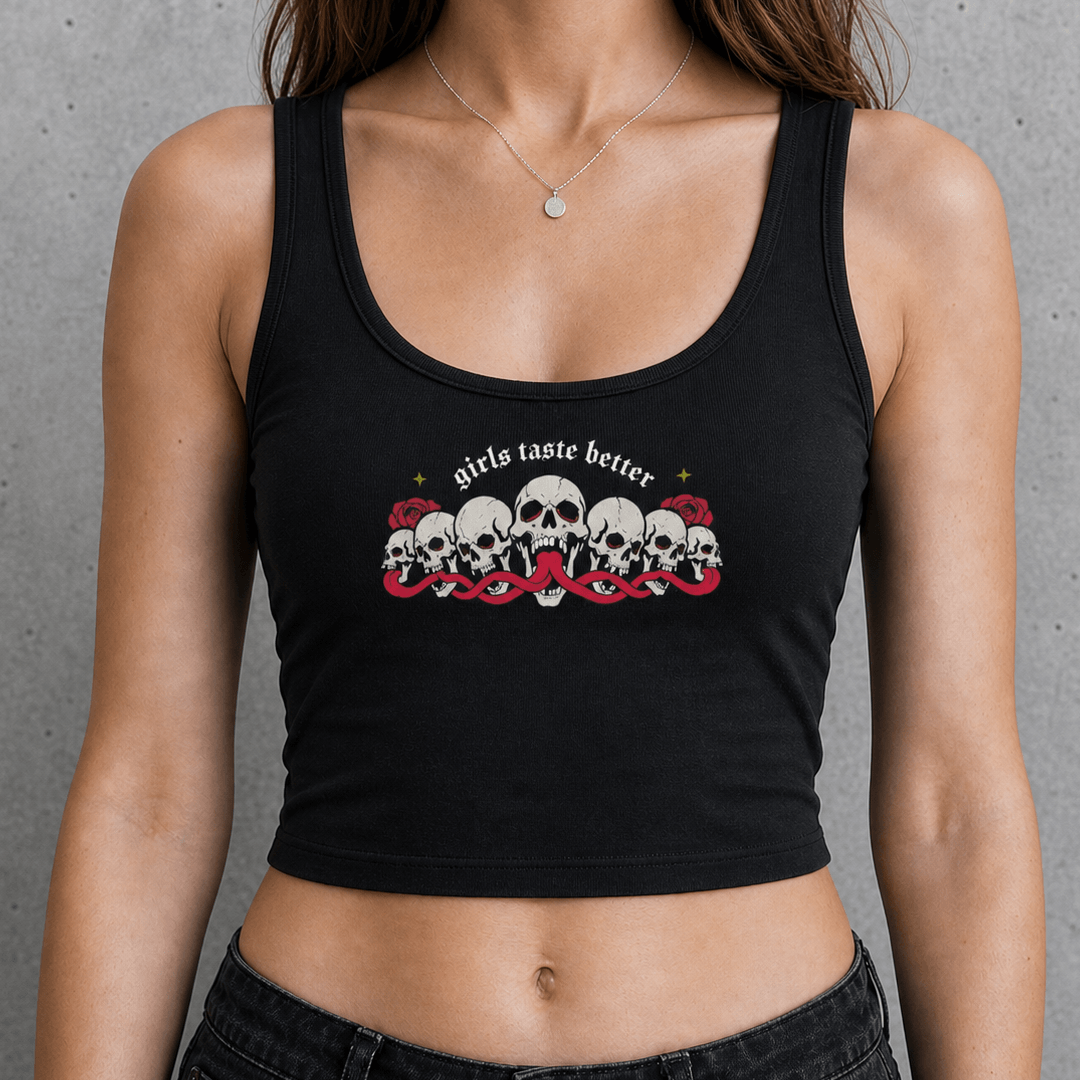 Girls Taste Better Strap Crop Tank - Lesbian Fashion USA GAYSBIE