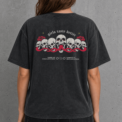 Girls Taste Better Goth Tee - Lesbian Graphic Summer Shirt GAYSBIE