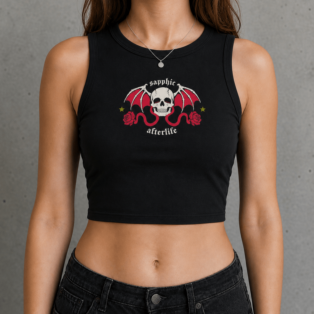 Sapphic Afterlife Goth Crop Tank - Queer Fashion GAYSBIE Tank Top 2026