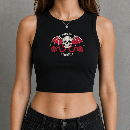 Sapphic Afterlife Goth Crop Tank - Queer Fashion GAYSBIE Tank Top 2026