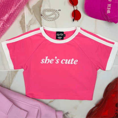 she's cute Taped Crop Tee ~ GAYSBIE