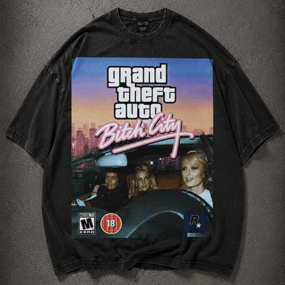 Grand Theft Auto Paris Lindsey Britney Oversize Signature Tee ~ GAYSBIE