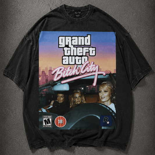 Grand Theft Auto Paris Lindsey Britney Oversize Signature Tee ~ GAYSBIE