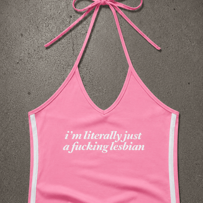 i'm literally just a fucking lesbian Crop Tank ~ GAYSBIE