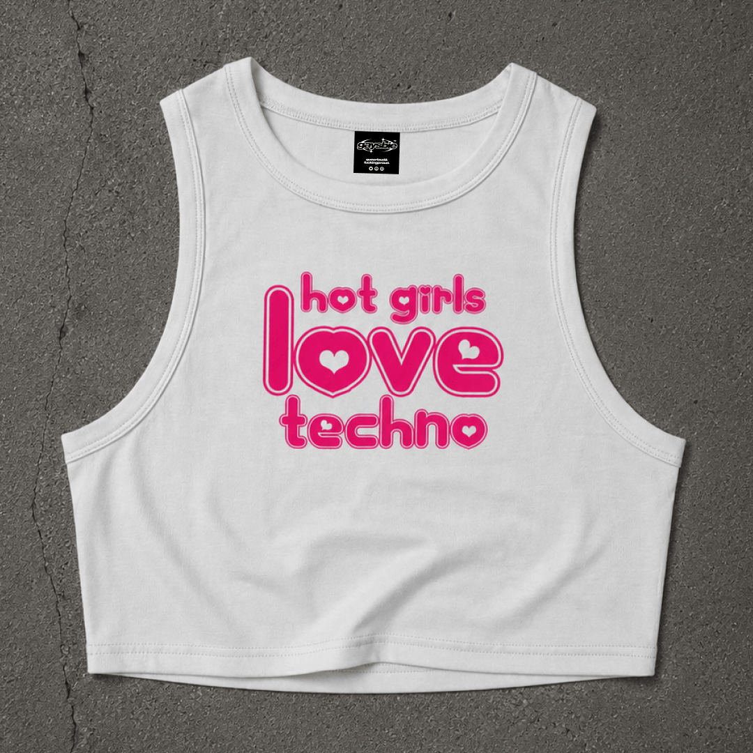 hot girls love techno Crop Tank ~ GAYSBIE