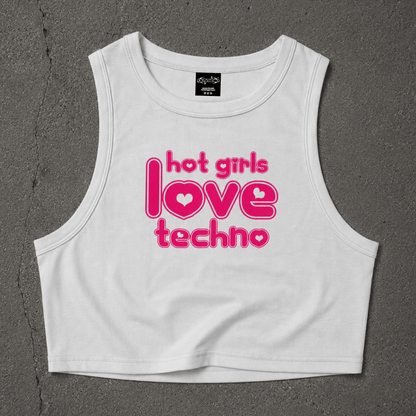 hot girls love techno Crop Tank ~ GAYSBIE