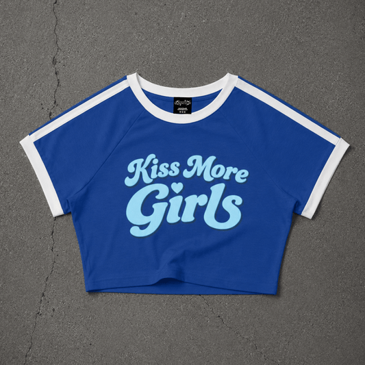 Kiss More Girls Taped Crop Tee ~ GAYSBIE