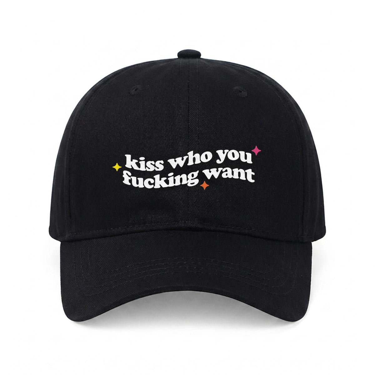 Kiss Who You Want Embroidered Cap - Queer Fashion USA GAYSBIE