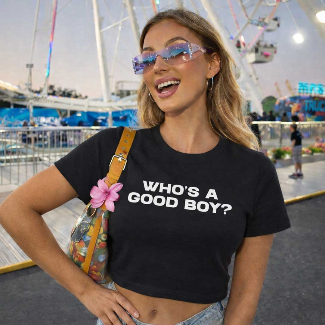 WHO'S A GOOD BOY? Crop Tee ~ GAYSBIE