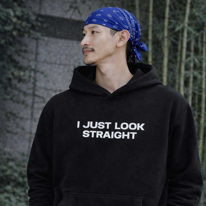 I JUST LOOK STRAIGHT Heavy Fleece Hoodie ~ GAYSBIE