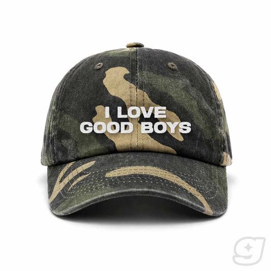 I LOVE GOOD BOYS CAMO Embroidered Cap ~ GAYSBIE