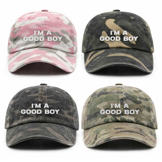 I'M A GOOD BOY CAMO Embroidered Cap ~ GAYSBIE