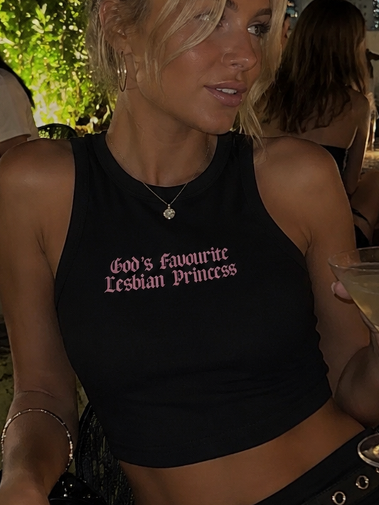 God's Favourite Lesbian Princess Crop Tank ~ GAYSBIE