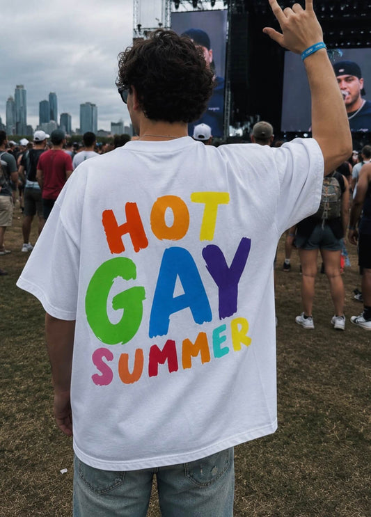 HOT GAY SUMMER Oversize Loose Drop Shoulder Tee ~ GAYSBIE