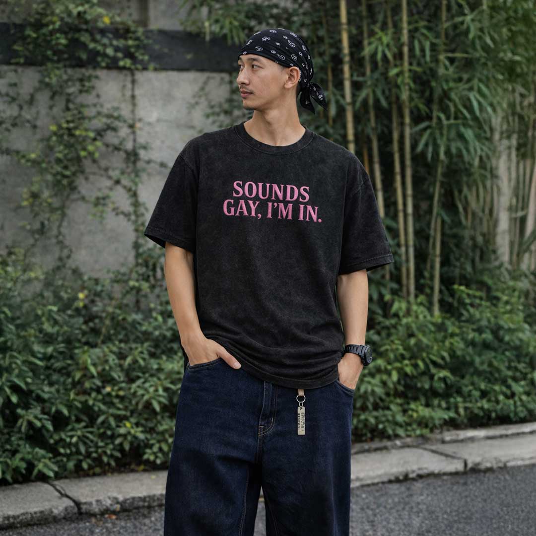 SOUNDS GAY, I'M IN. Premium Oversized Tee ~ GAYSBIE
