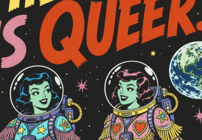 THE FUTURE IS QUEER Retro Comic Oversize Drop Shoulder Tee ~ GAYSBIE