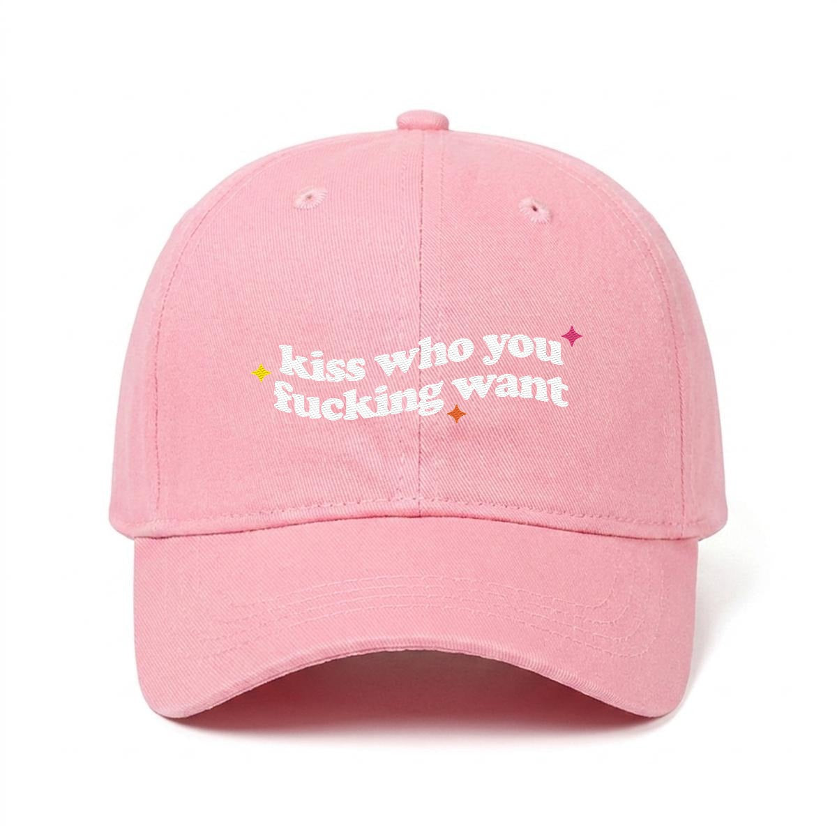 Kiss Who You Want Embroidered Cap - Queer Fashion USA GAYSBIE
