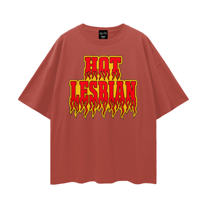 HOT LESBIAN Oversize Loose Drop Shoulder Tee ~ GAYSBIE