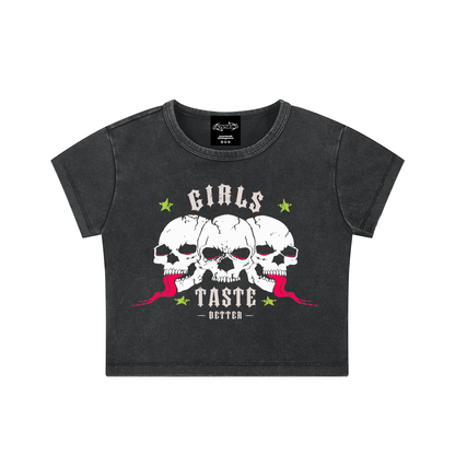 GIRLS TASTE BETTER Fitted Wash Crop ~ GAYSBIE