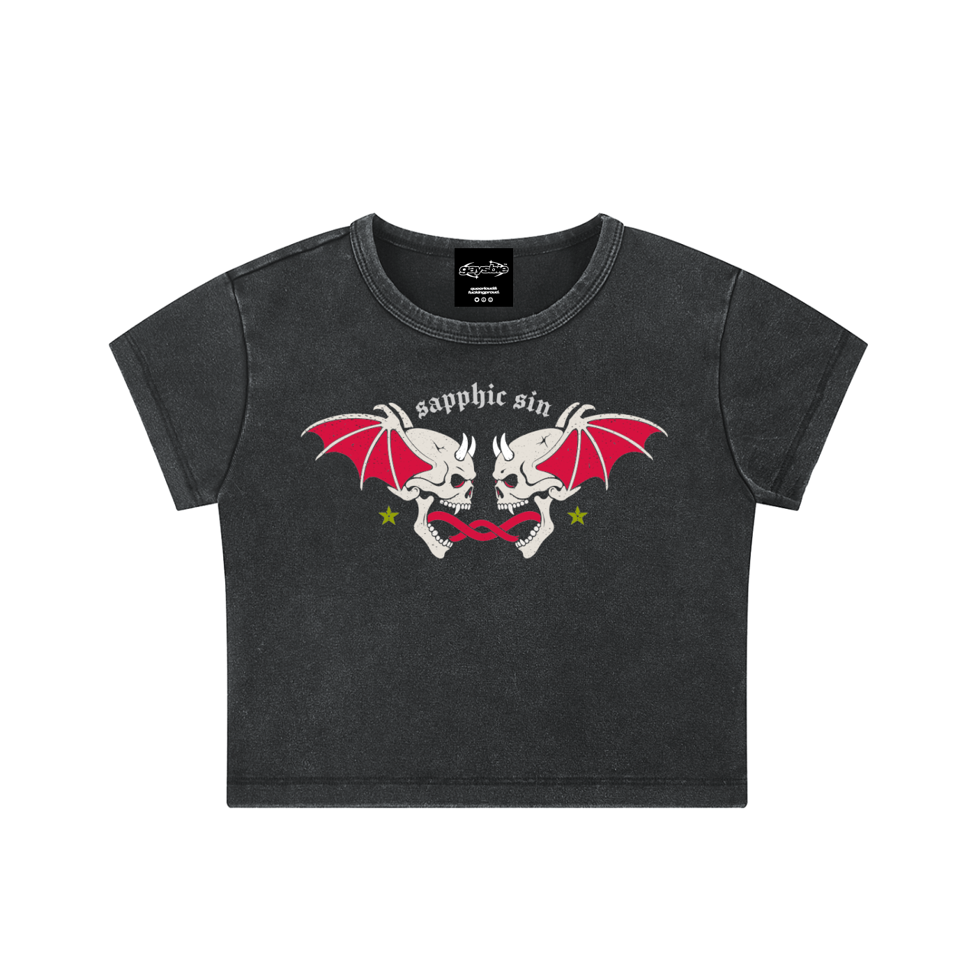 sapphic sin goth Wash Crop ~ GAYSBIE