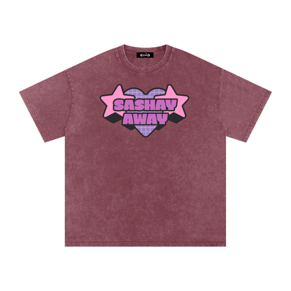 Red / S Acid Wash Oversize T-Shirt - 250 GSM ODMPOD