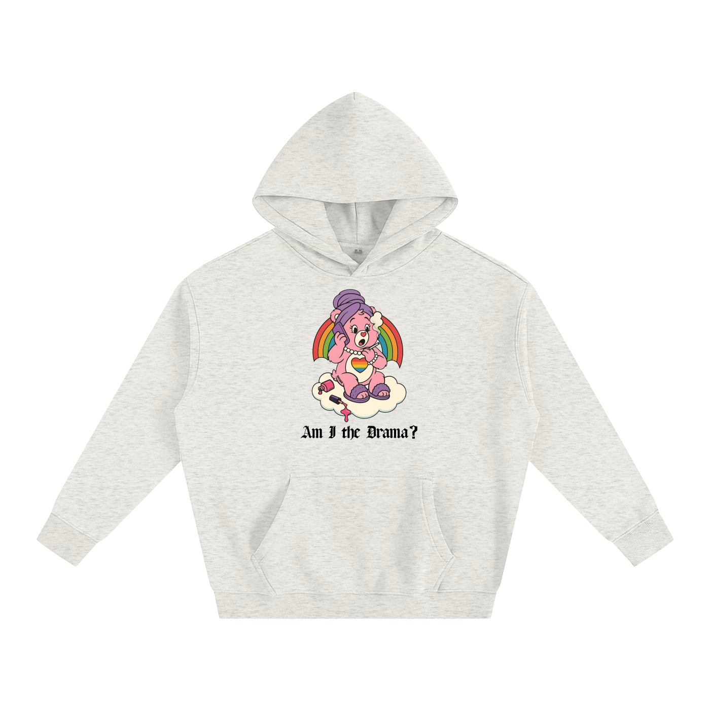 Premium Hood OATY / S AM I THE DRAMA? BEAR Heavy Fleece Hoodie ~ GAYSBIE PREMIUM MATERIALS