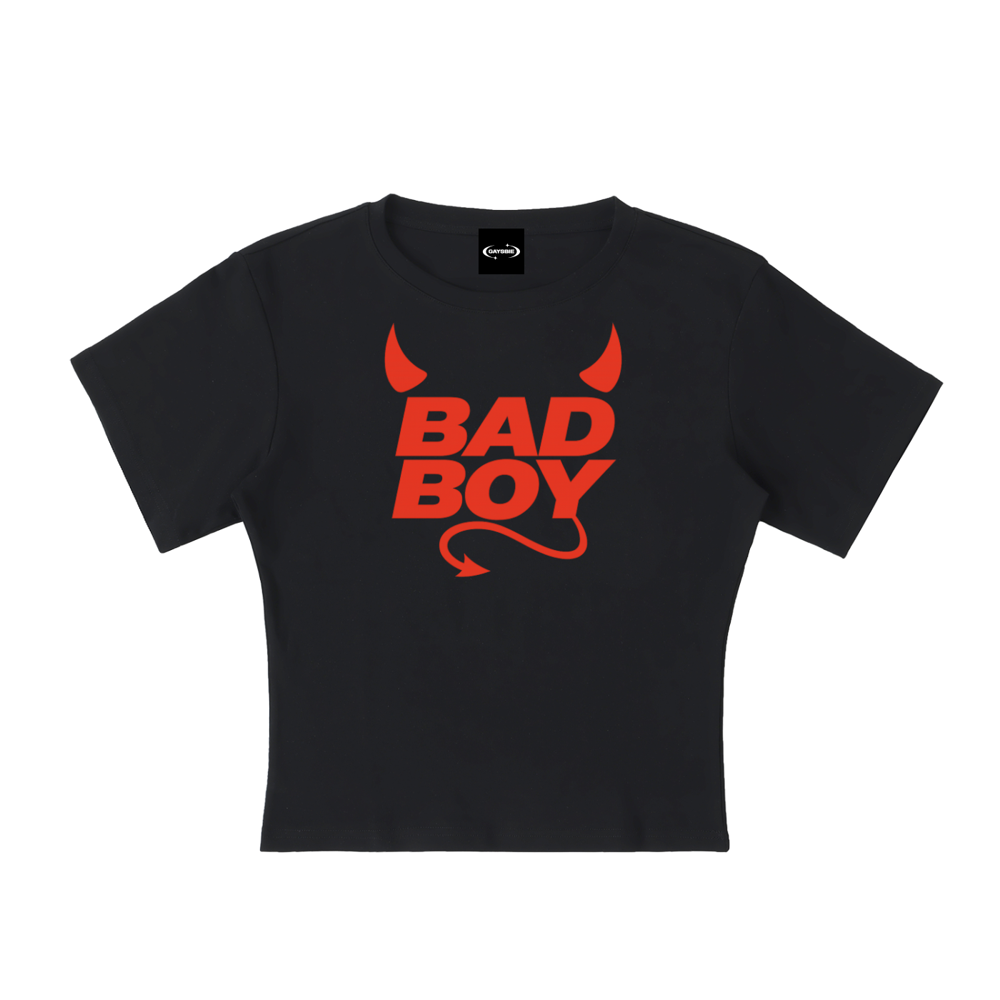 Baby Tee MIDNIGHT / S BAD BOY DEVIL Baby Tee ~ GAYSBIE PREMIUM MATERIALS