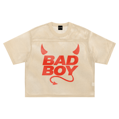 Mesh Tee PEACHY / S BAD BOY DEVIL Boxy Mesh Tee ~ GAYSBIE PREMIUM MATERIALS