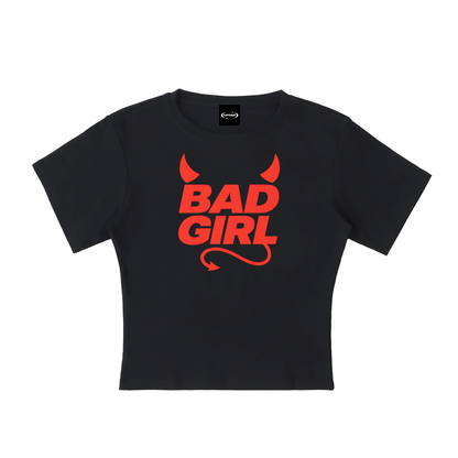 Baby Tee MIDNIGHT / S BAD GIRL DEVIL Baby Tee ~ GAYSBIE PREMIUM MATERIALS