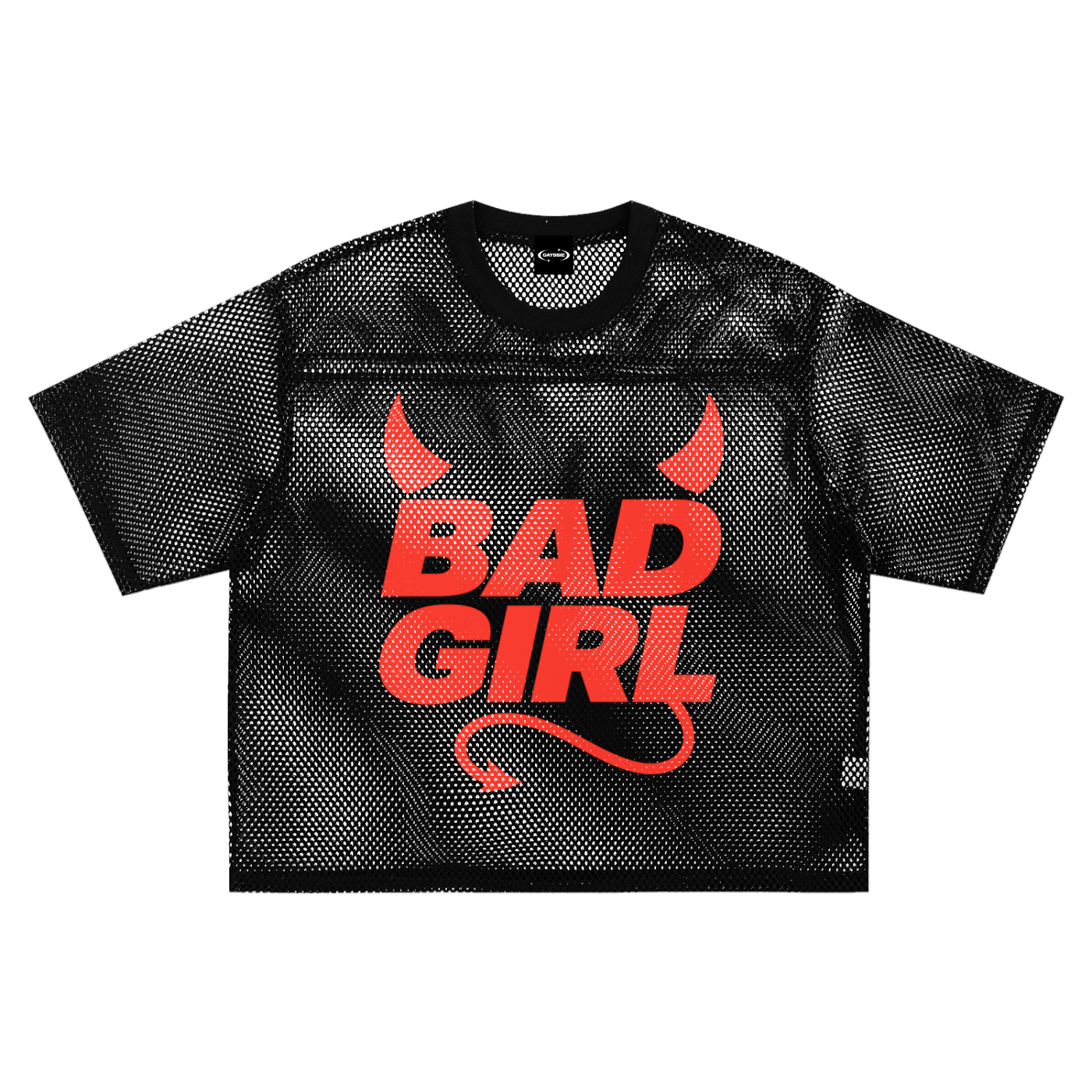 Mesh Tee MIDNIGHT / S BAD GIRL DEVIL Boxy Mesh Tee ~ GAYSBIE PREMIUM MATERIALS
