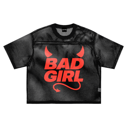 Mesh Tee MIDNIGHT / S BAD GIRL DEVIL Boxy Mesh Tee ~ GAYSBIE PREMIUM MATERIALS