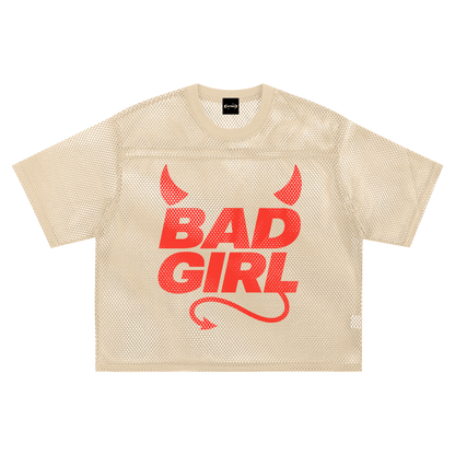 Mesh Tee PEACHY / S BAD GIRL DEVIL Boxy Mesh Tee ~ GAYSBIE PREMIUM MATERIALS