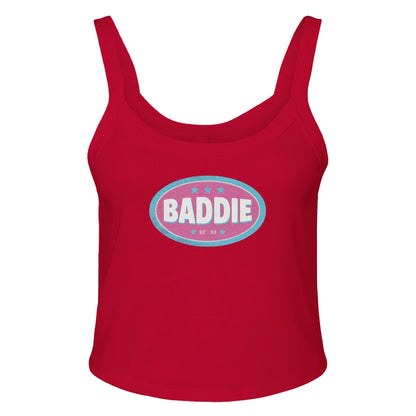 Ribbed Tank SPICY / XS BADDIE BADGE  - Baby Ribbed Tank ~ GAYSBIE PREMIUM MATERIALS