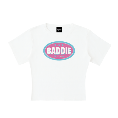 Baby Tee ICE / S BADDIE BADGE Baby Tee ~ GAYSBIE PREMIUM MATERIALS