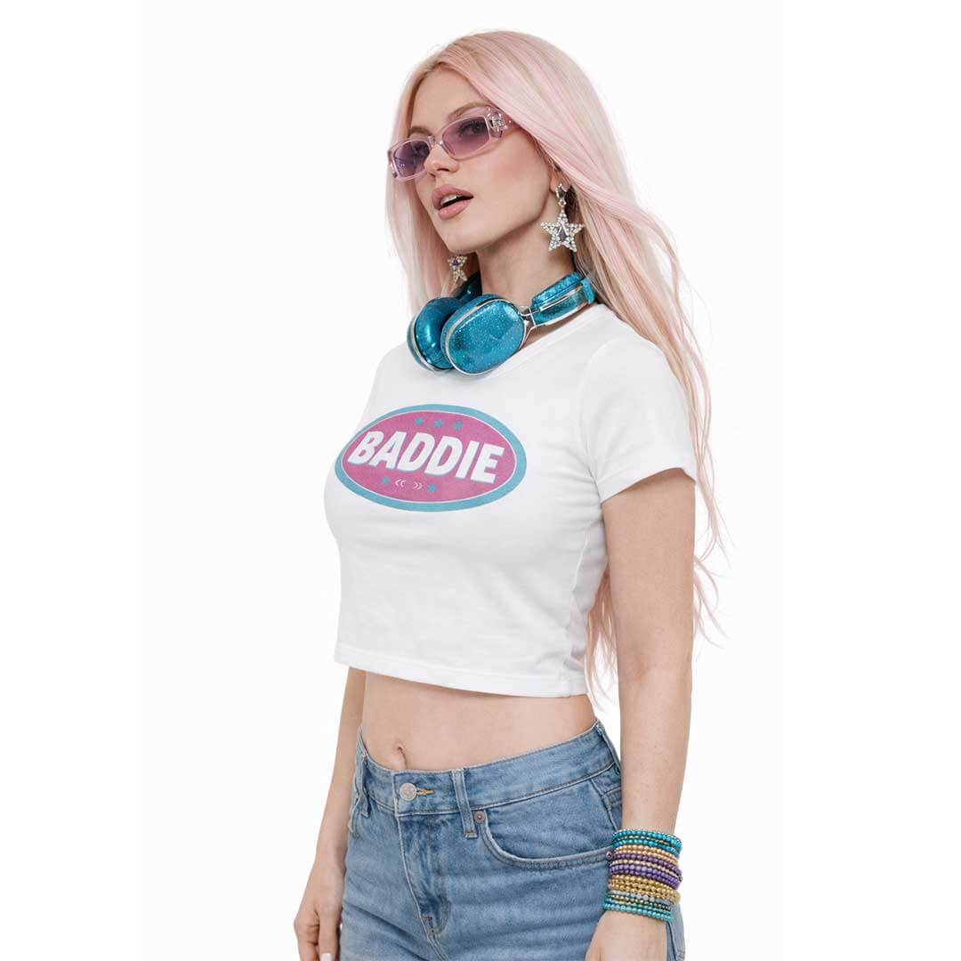 Baby Tee BADDIE BADGE Baby Tee ~ GAYSBIE PREMIUM MATERIALS