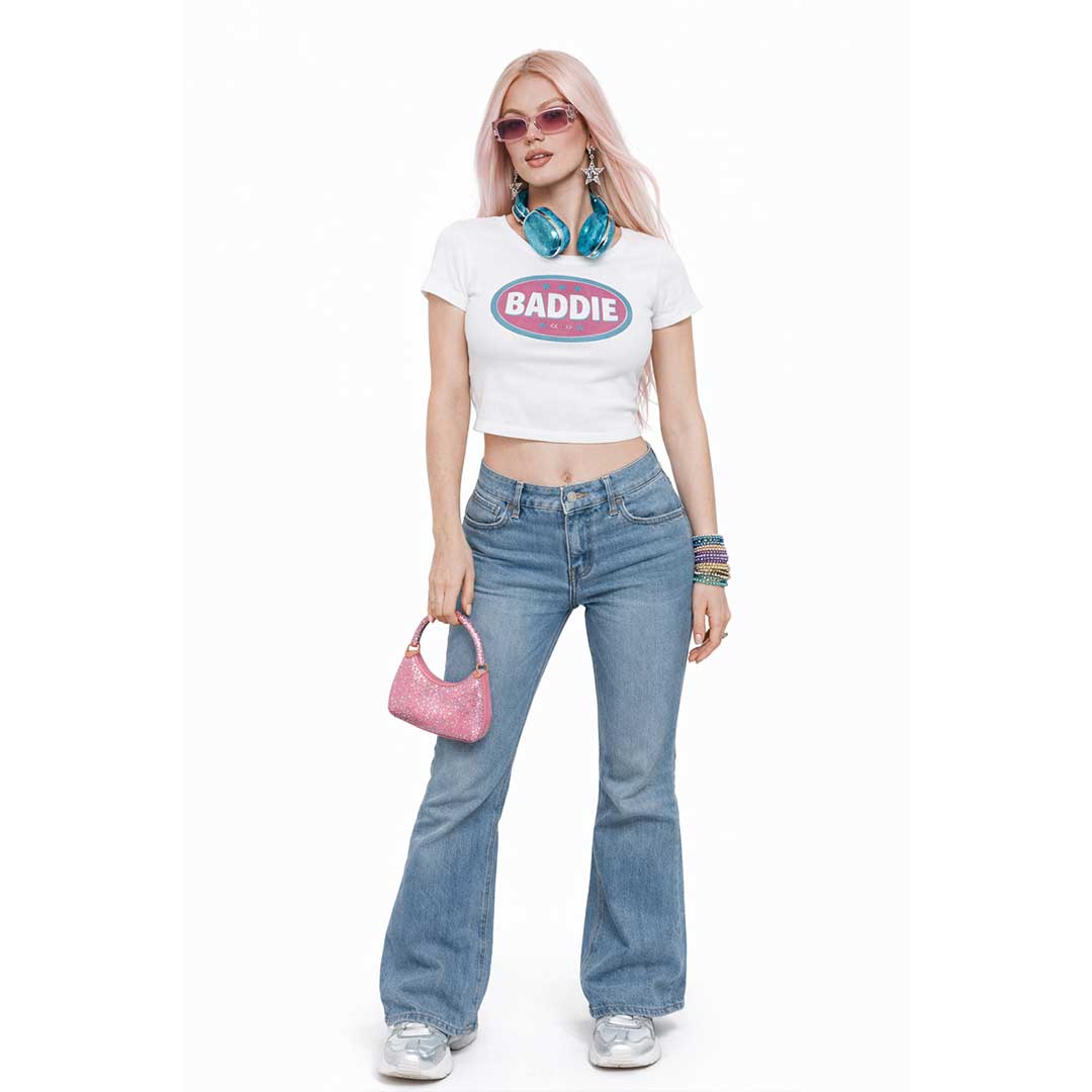 Baby Tee BADDIE BADGE Baby Tee ~ GAYSBIE PREMIUM MATERIALS