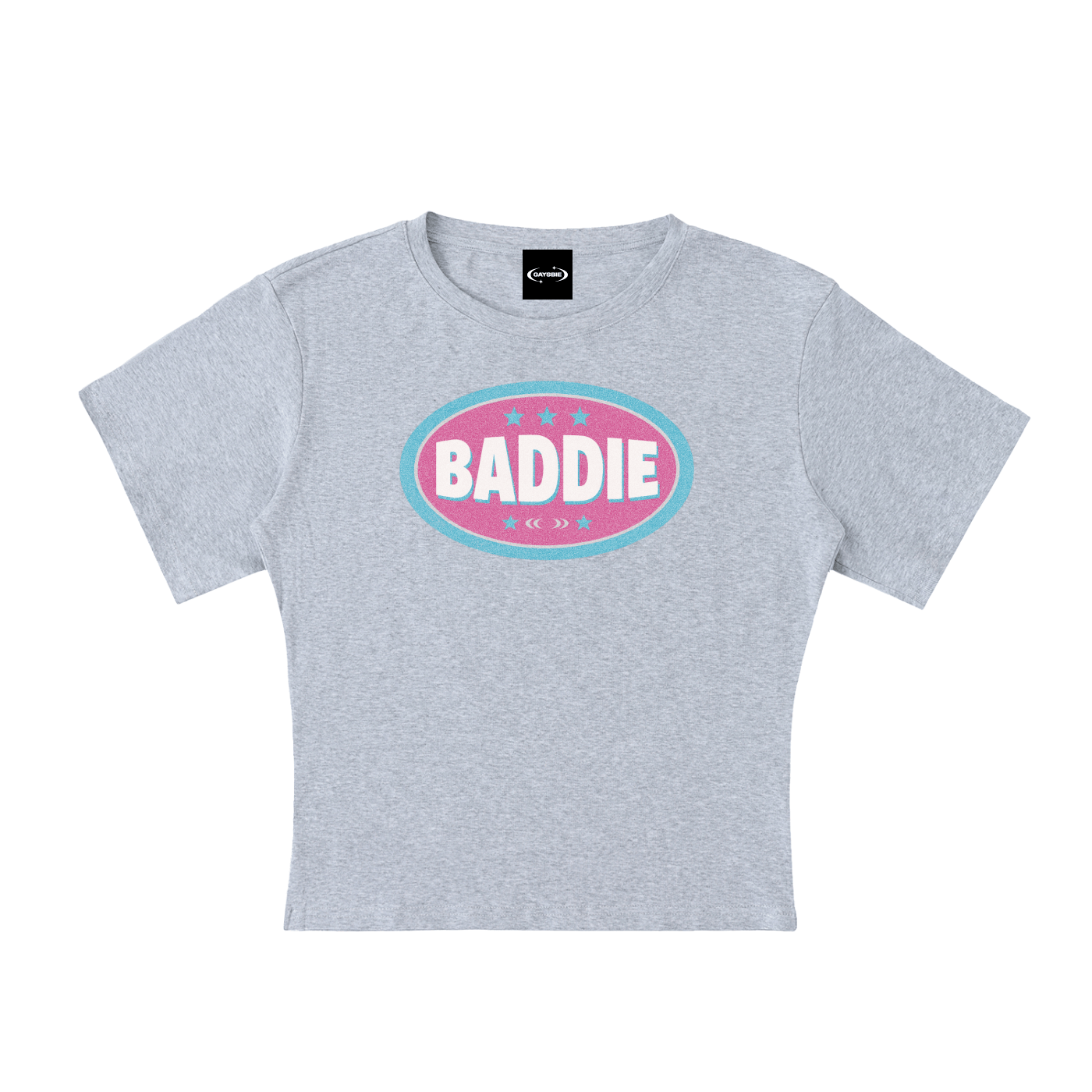 Baby Tee STONE / S BADDIE BADGE Baby Tee ~ GAYSBIE PREMIUM MATERIALS