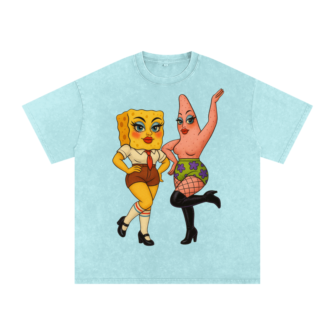 Snow Washed Oversized Cotton T-Shirt