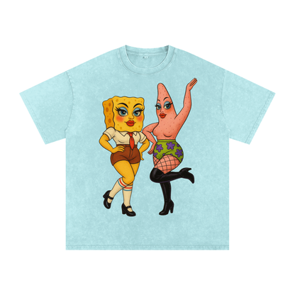 Snow Washed Oversized Cotton T-Shirt