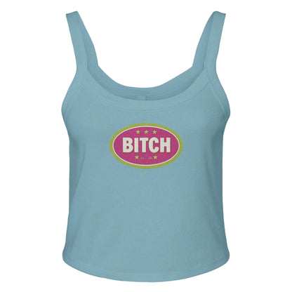 Ribbed Tank SKY / XS BITCH BADGE - Baby Ribbed Tank ~ GAYSBIE PREMIUM MATERIALS
