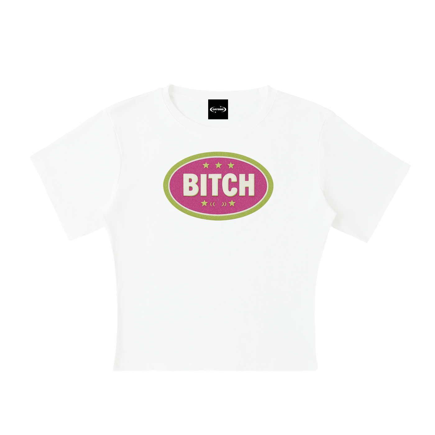 Baby Tee ICE / S BITCH BADGE Baby Tee ~ GAYSBIE PREMIUM MATERIALS